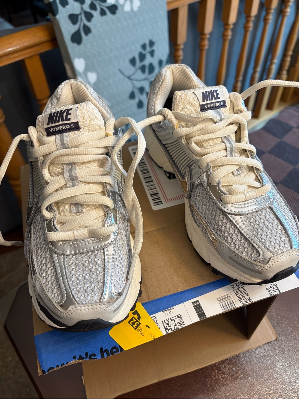 Nike Cream and Gray Women's Sneakers